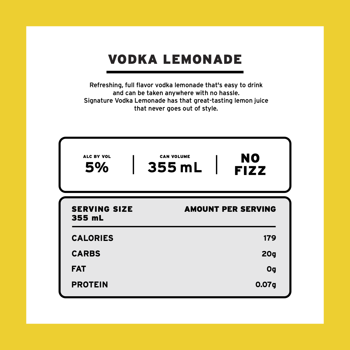 vodka lemonade nutrition